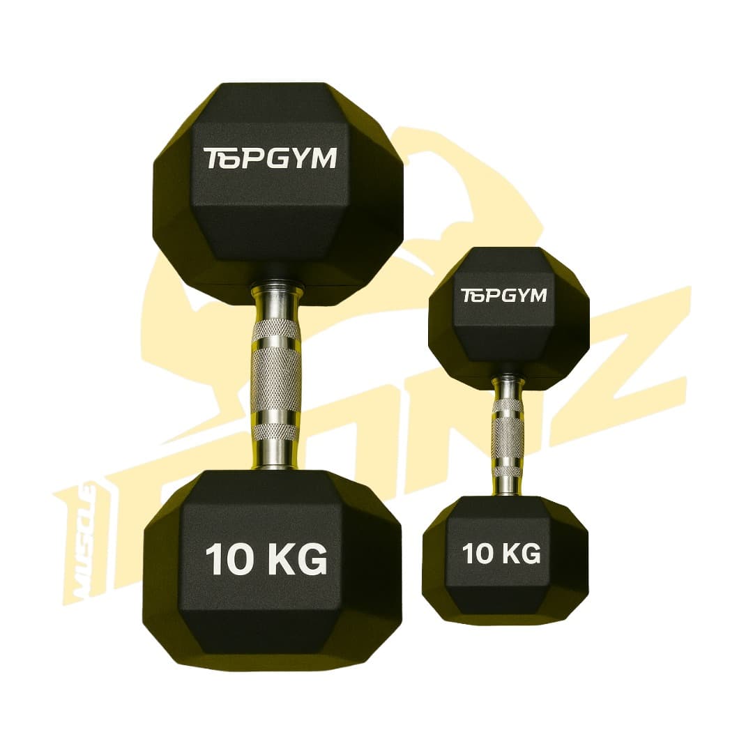 Poids Hexagonaux TopGym de 10 kg : Performance et Durabilité