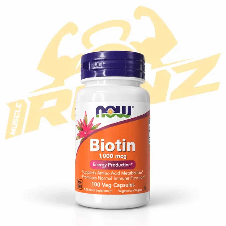 NOW Biotin 1,000 mcg – 100 Veg Capsules